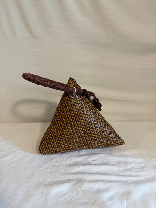 Handcrafted Bamboo and wood purse, handmade handbag.