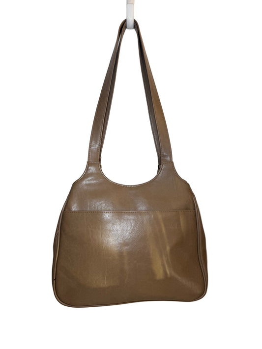 Organizer Purse Handbag Pockets Large Taupe Wallet Dual Strap Shoulder Satchel