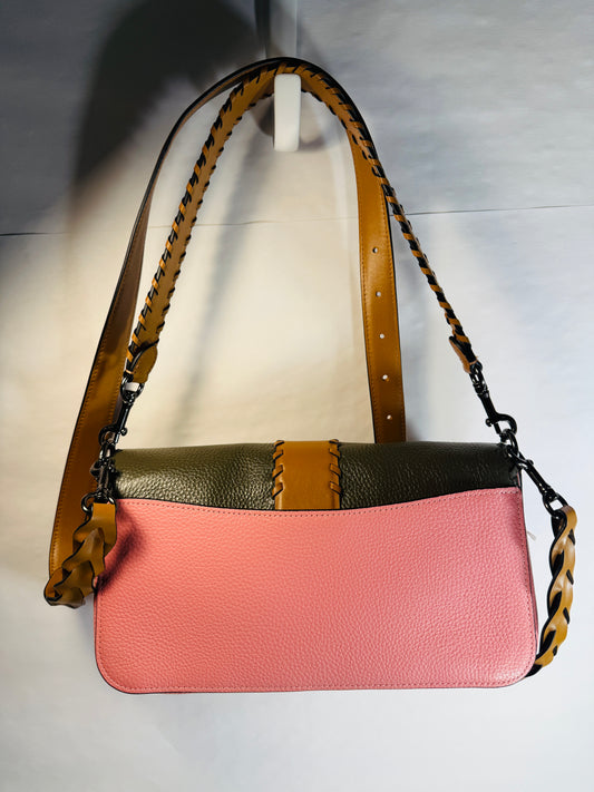 Georgie Coach Crossbody Bag In Color block With Whipstitch