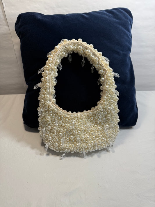 Hobo Bags-Women's Pearl Leaf Beaded Small Mini Bag