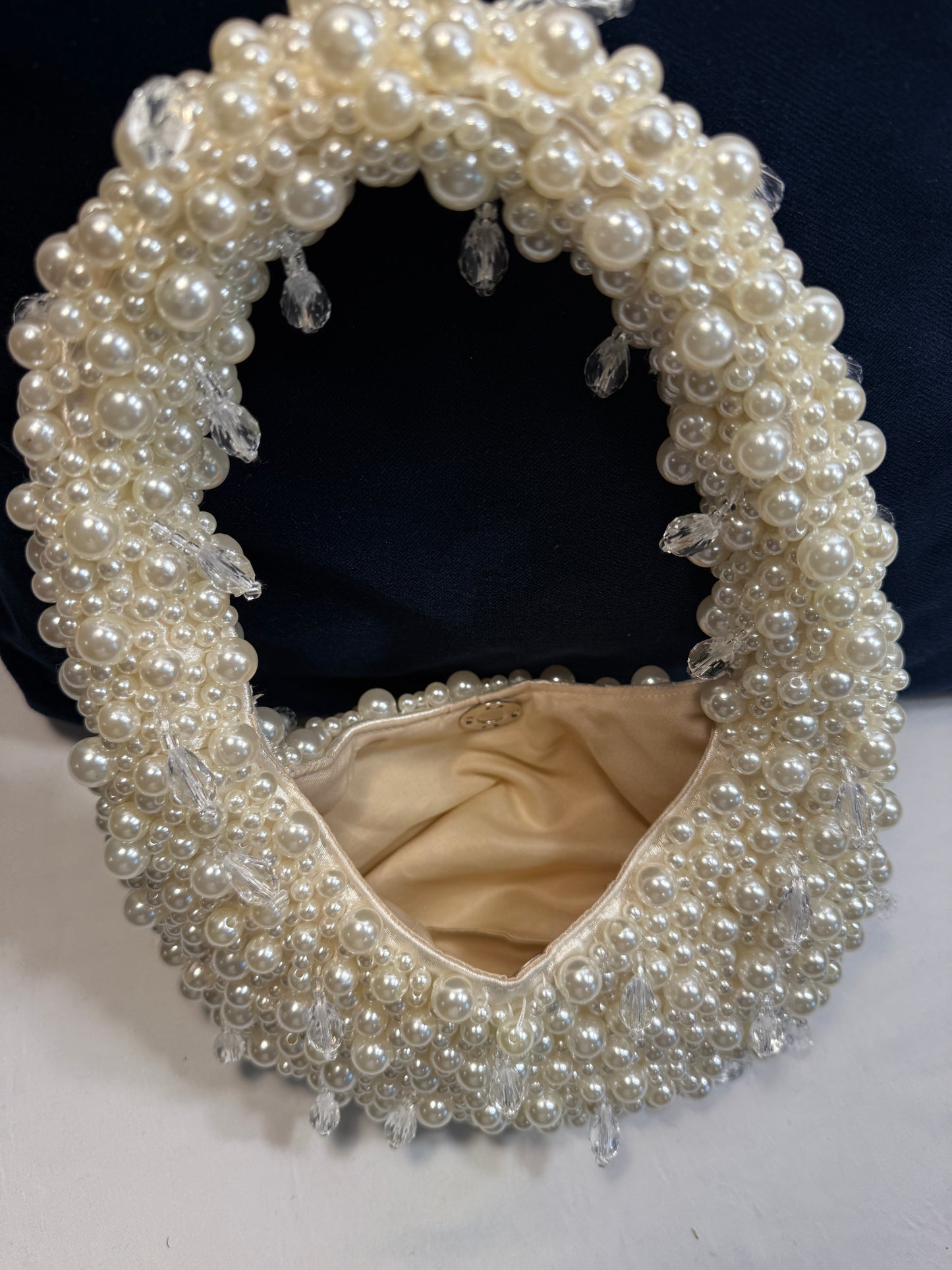 Hobo Bags-Women's Pearl Leaf Beaded Small Mini Bag