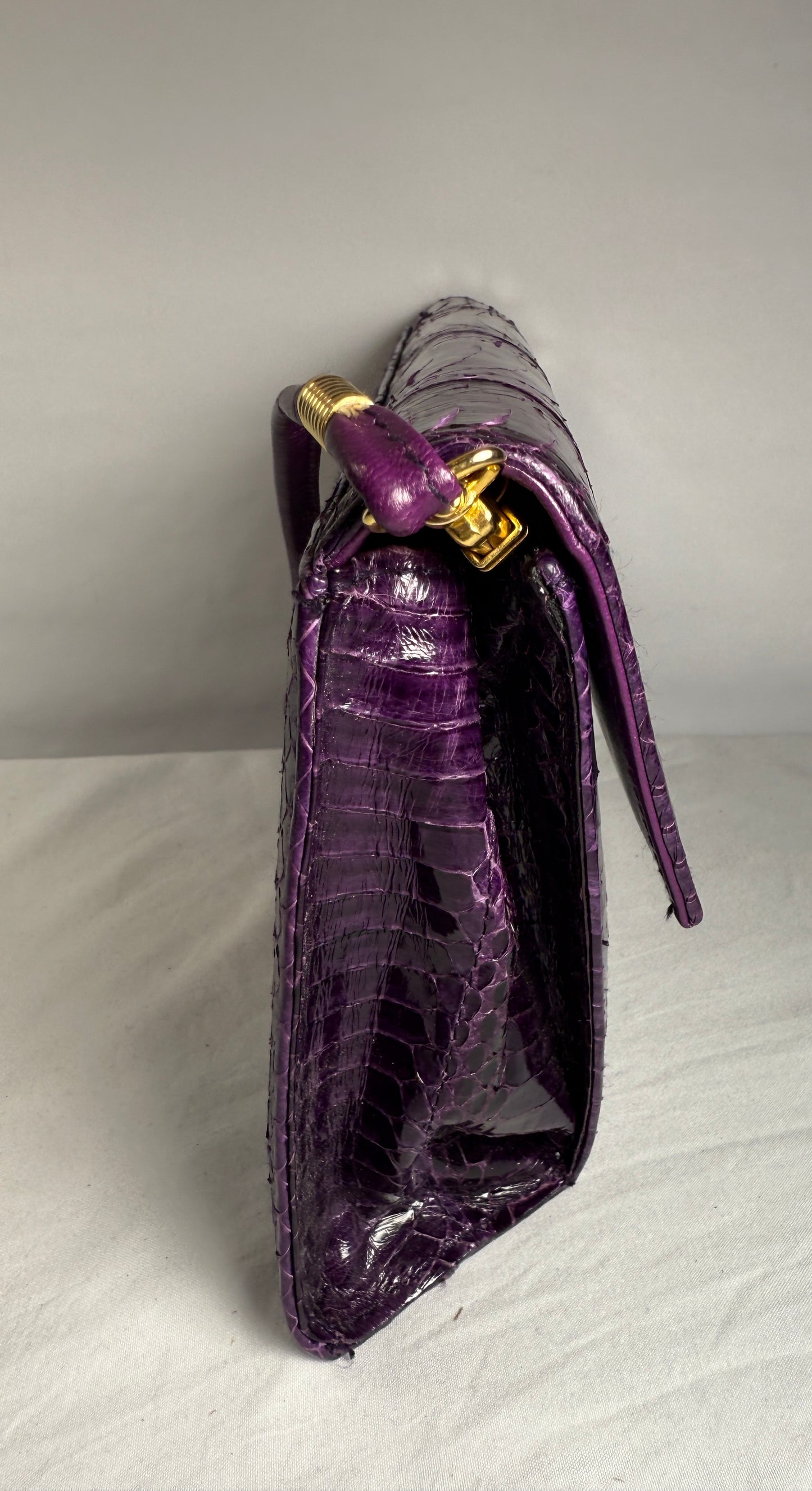 Deep Purple Snakeskin Purse