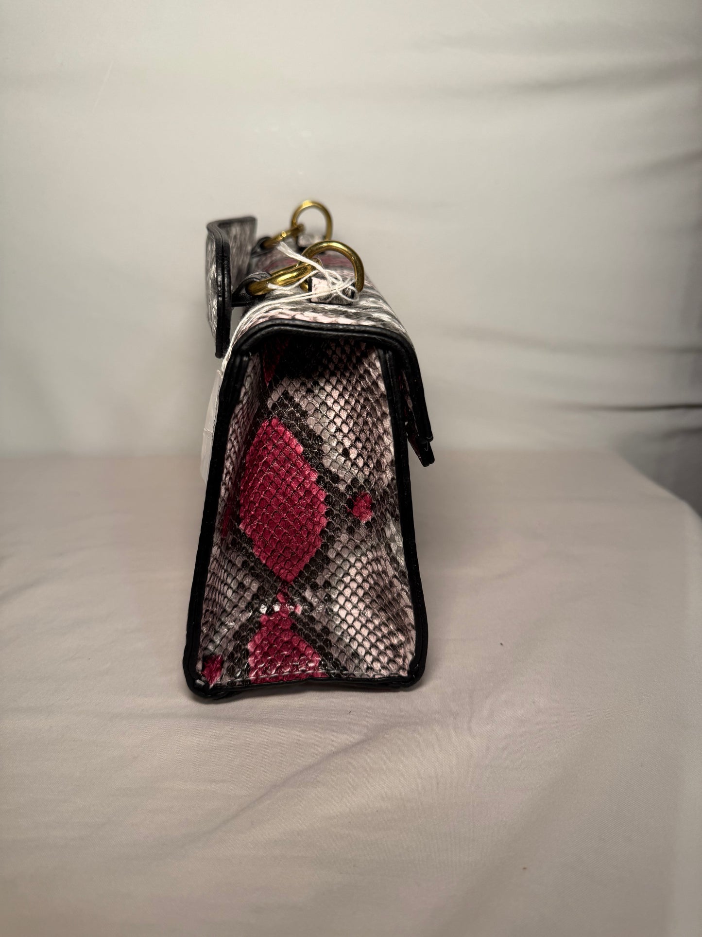 Color block Snakeskin Flap Square Bag