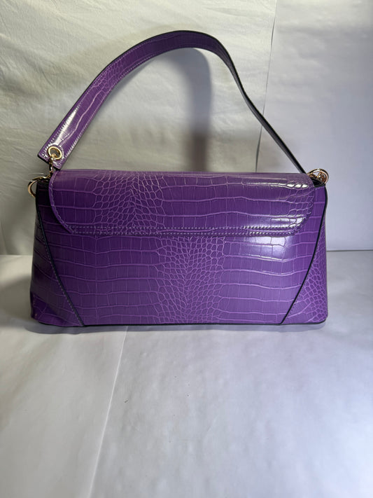 Purple Crocodile Faux Leather Tote/Shoulder