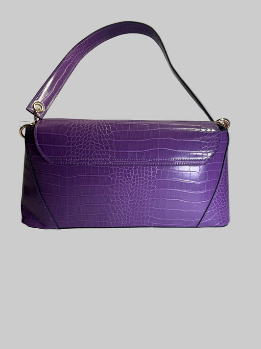 Purple Crocodile Faux Leather Tote/Shoulder