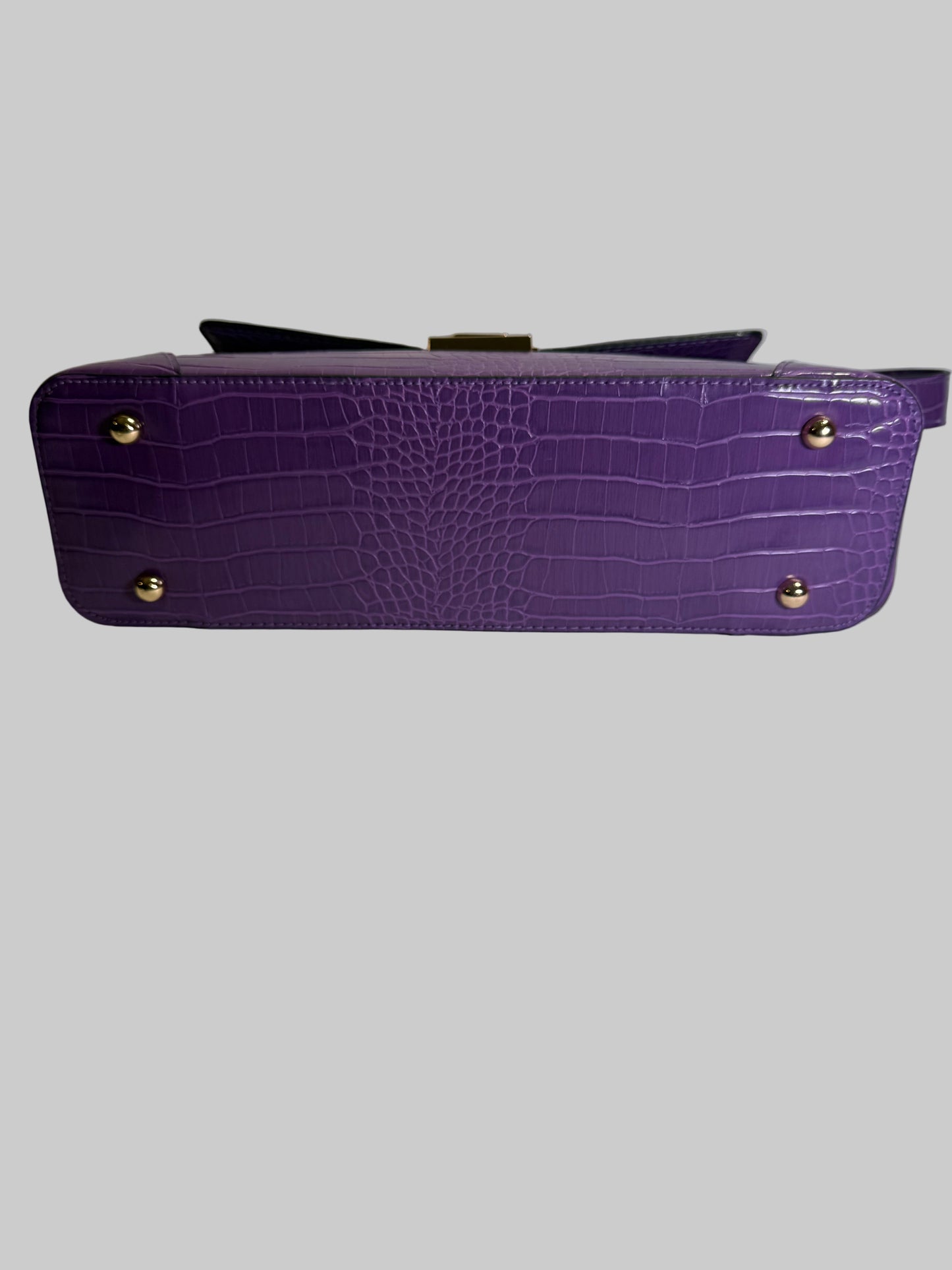Purple Crocodile Faux Leather Tote/Shoulder