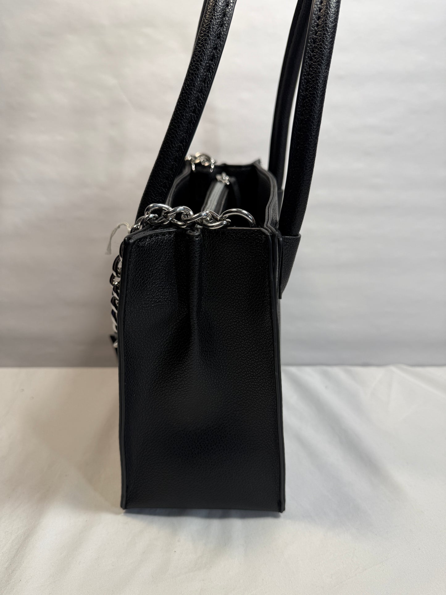 Black W/Gold Accents Nine West Purse Crossbody Handbag Adjustable Straps Zip