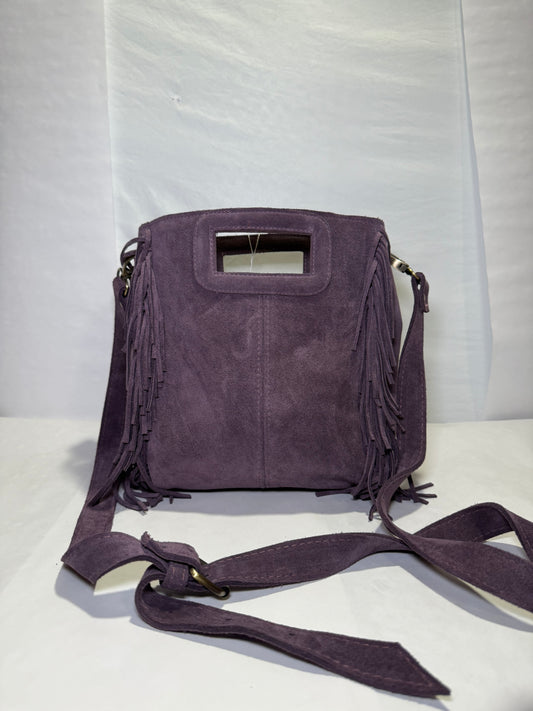 Purple Suede Shoulder Bag