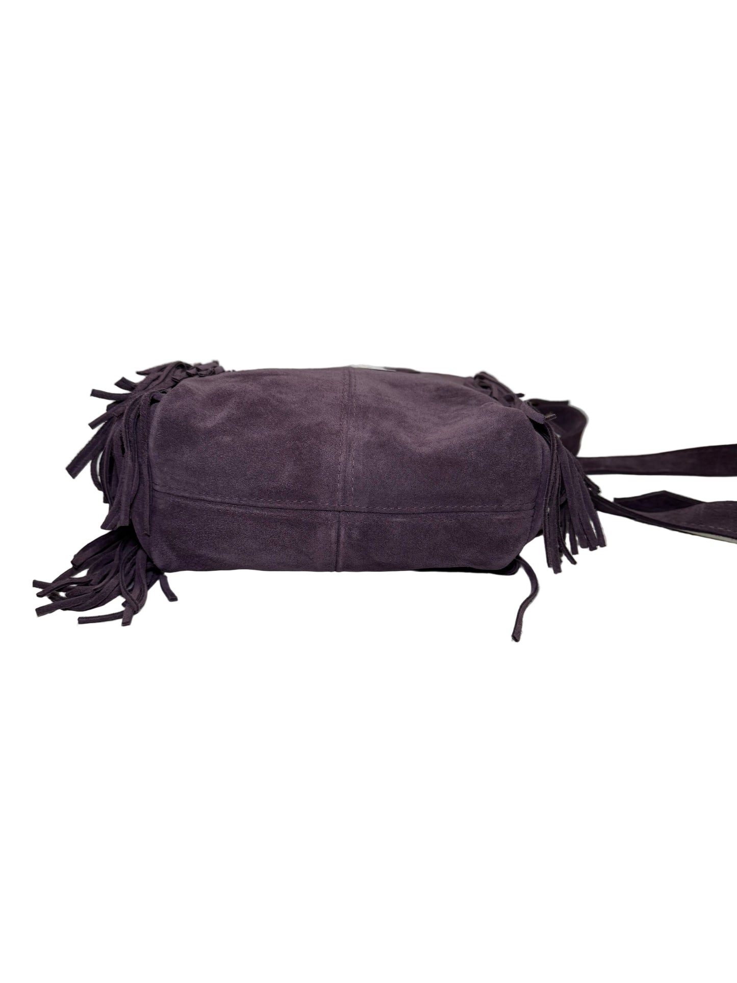 Purple Suede Shoulder Bag