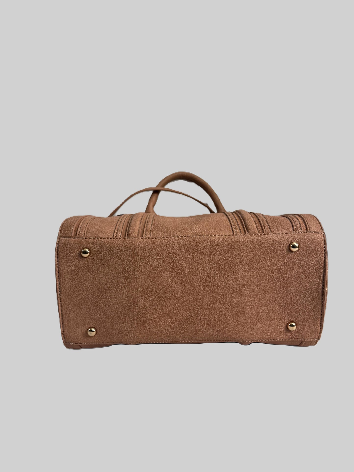 Rose colored Satchel Bag With Long Strap