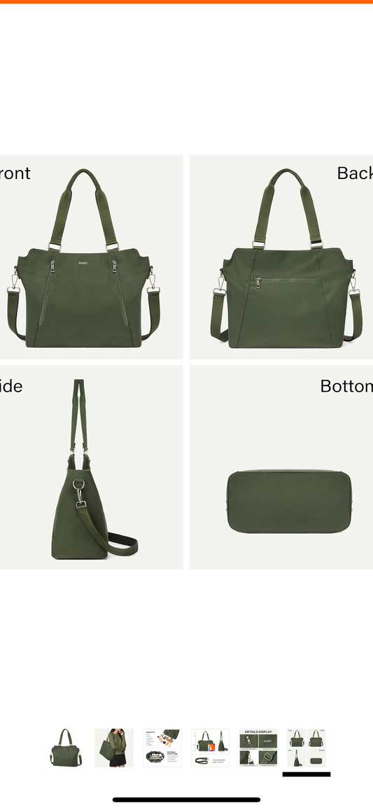 CLUCI Large Nylon Hobo Bag.