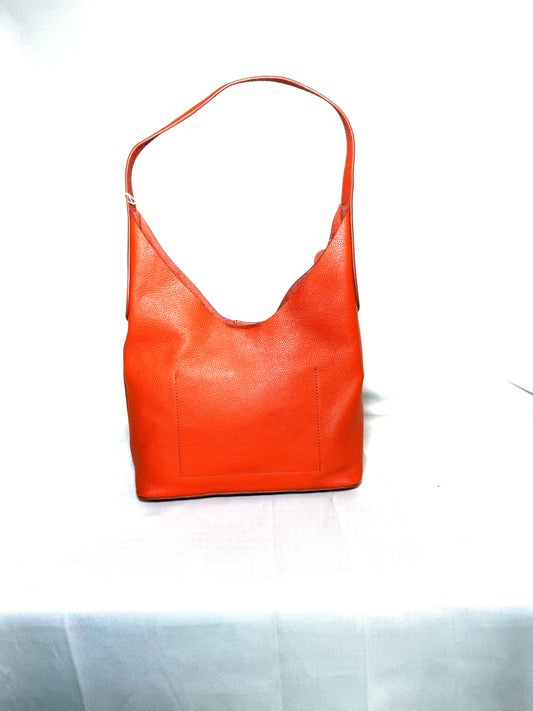 Burnt Orange Leather Hobo Bag