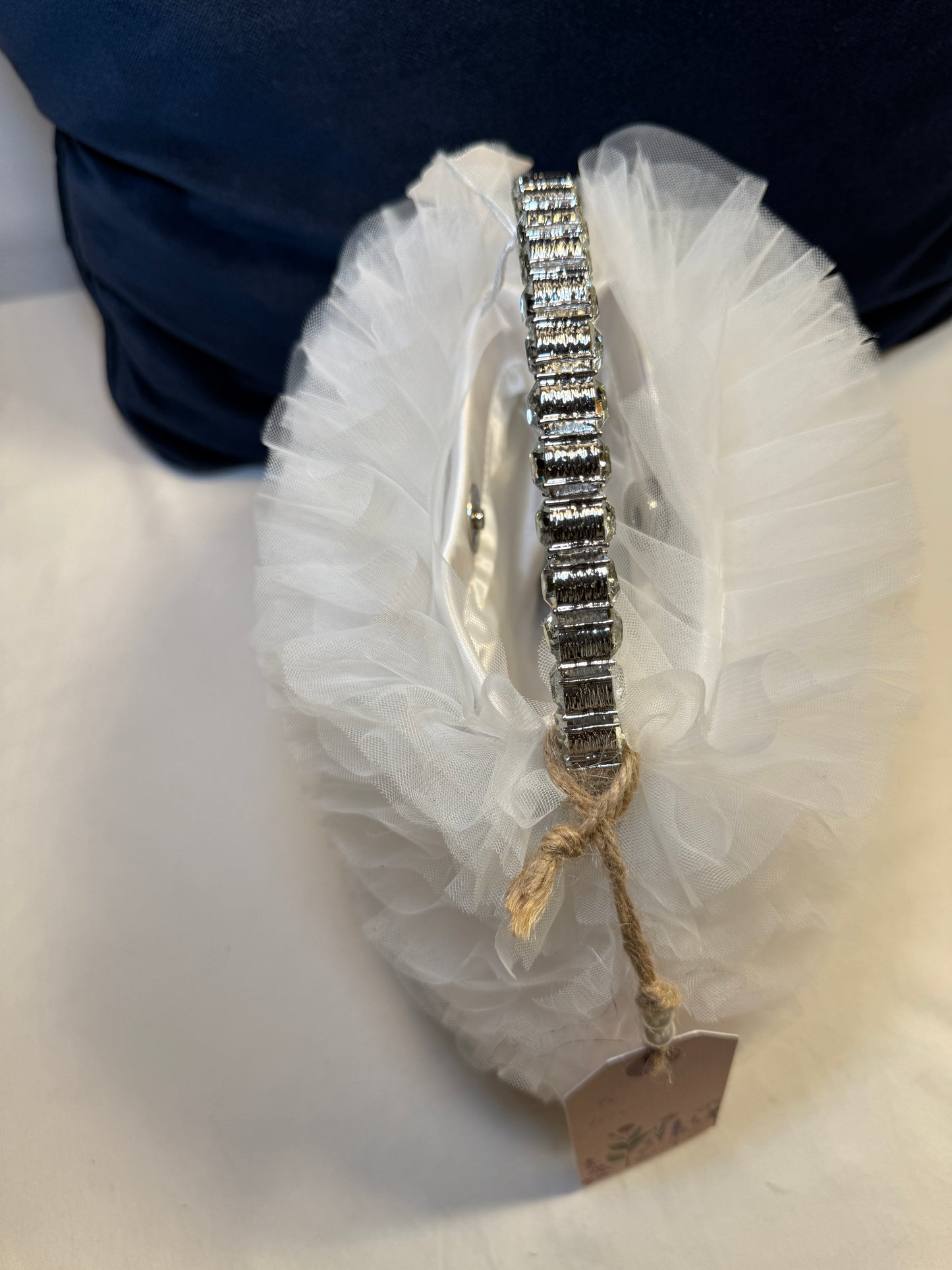 Jewel by Badgley Mischka Delilah Chiffon Ruffle Pouch Clutch Bridal