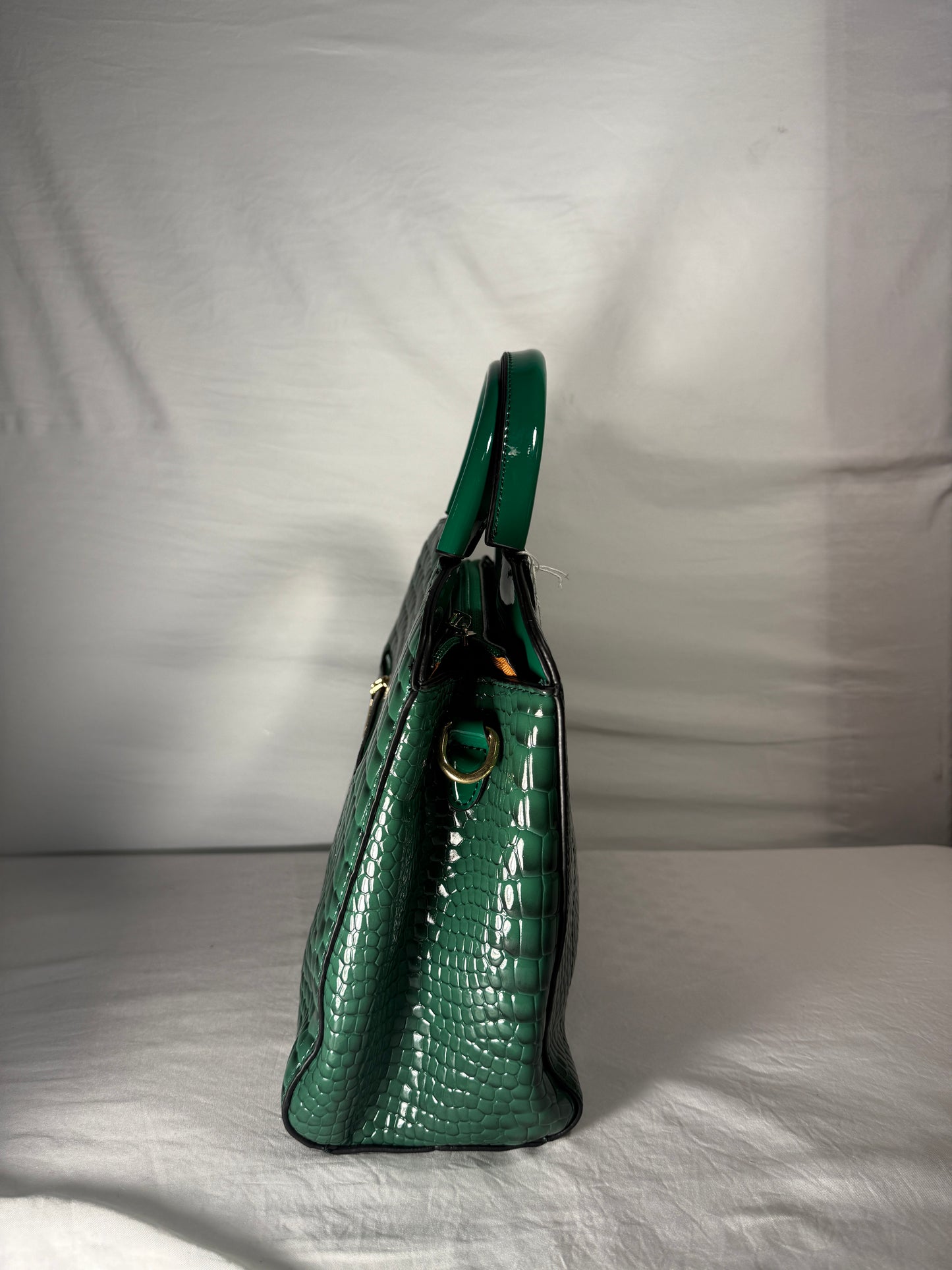 Designer Crocodile Woman Leather Handbag Ladies Green Party Tote