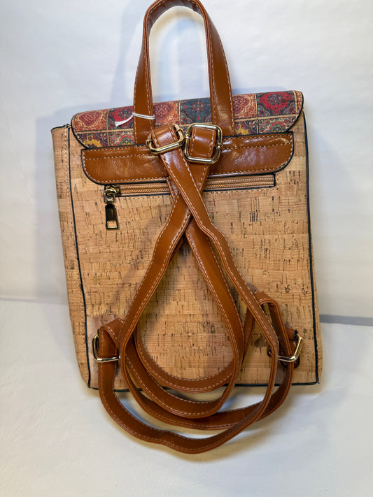 Nawal's Ladies Celtic Knot Cork Backpack Bag Women Strap Buckle Tote Handbag