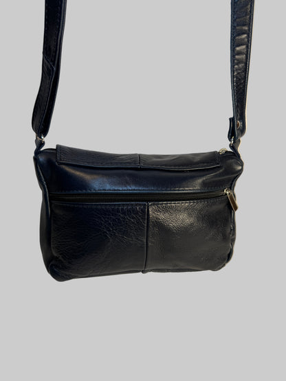 Small Black Leather Cross Body Bag 