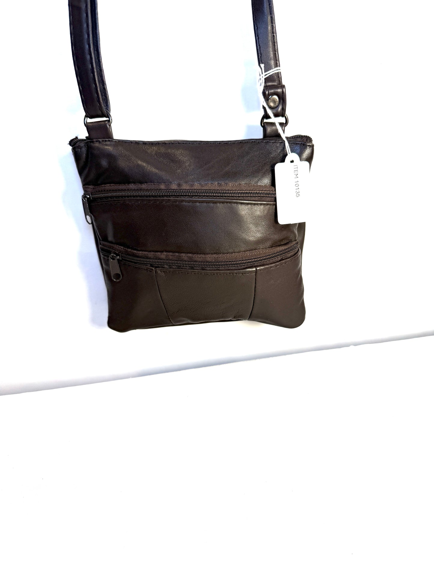 Leather Shoulder Bag (Dark Brown)
