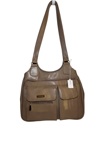 Organizer Purse Handbag Pockets Large Taupe Wallet Dual Strap Shoulder Satchel