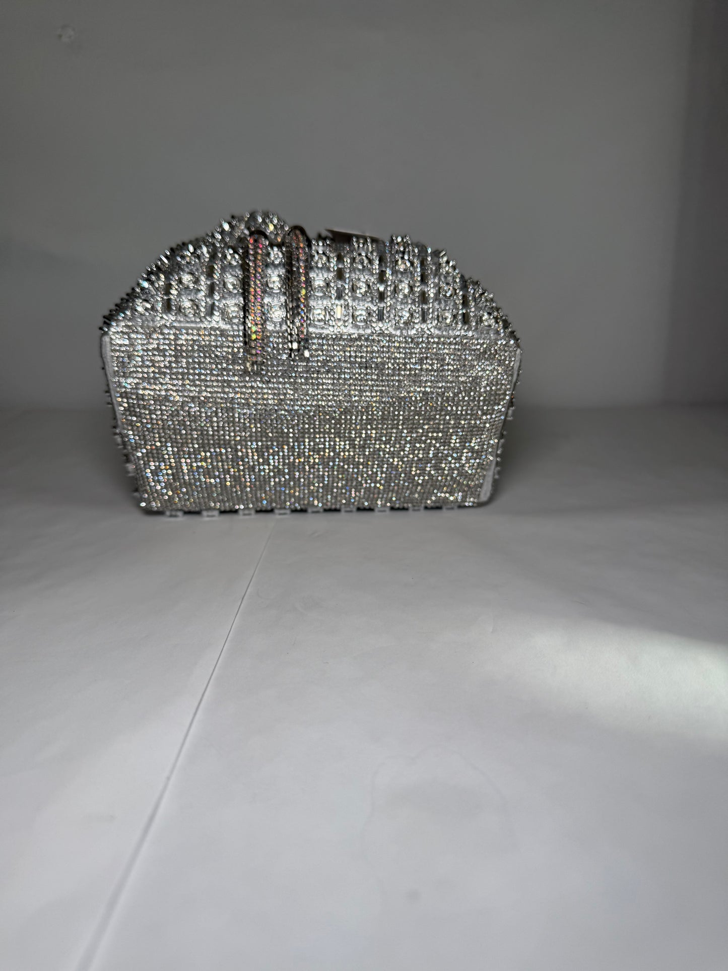 Silver Glitter Evening Bag Clutch Purse