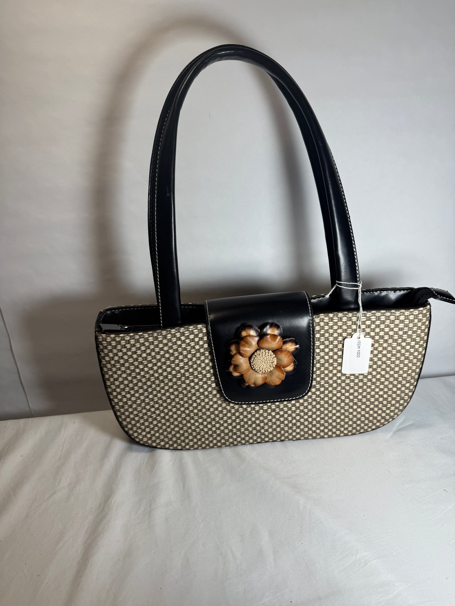 Pre-owned Y2K Purse Shoulder Bag Baguette Red Leather Flower Applique 90s 2000s