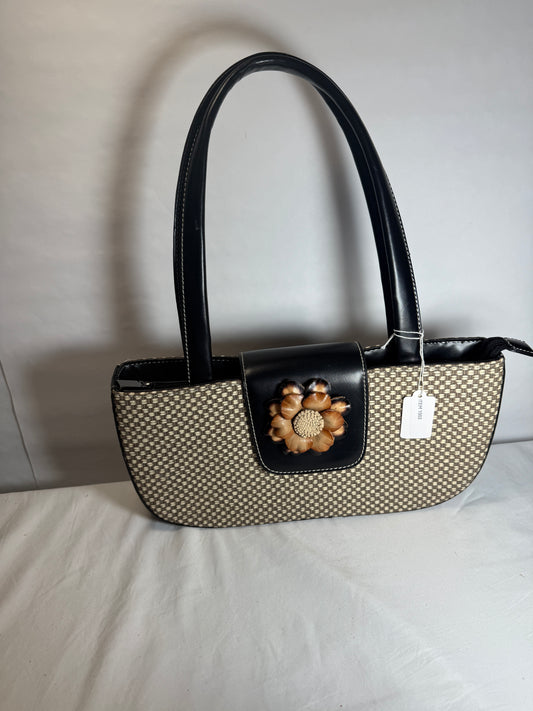 Pre-owned Y2K Purse Shoulder Bag Baguette Red Leather Flower Applique 90s 2000s