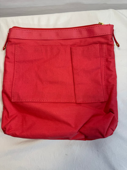 Joy & Iman Red & Gold Tone Smooth Leather Purse Large Tote w Pockets Coinpurse