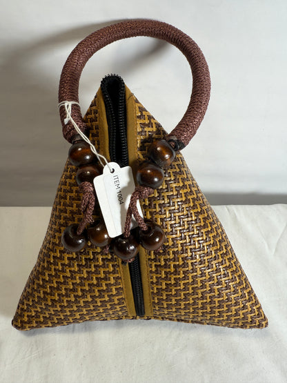 Handcrafted Bamboo and wood purse, handmade handbag.