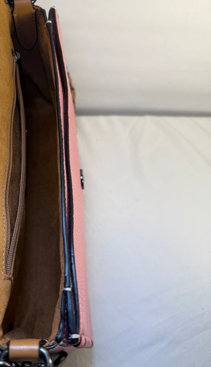 Georgie Coach Crossbody Bag In Color block With Whipstitch