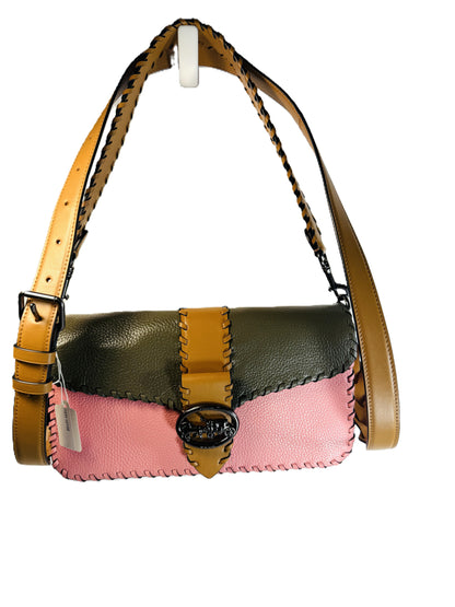 Georgie Coach Crossbody Bag In Color block With Whipstitch