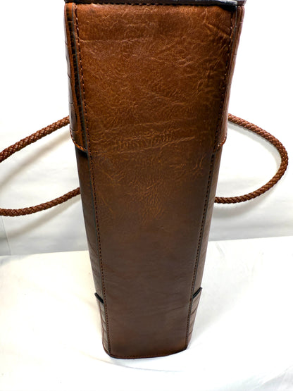 Bueno Large Brown Faux Leather Shoulder/Tote Bag w/Braided Straps..