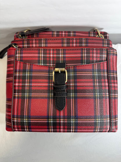 Y2K Plaid Crossbody Bag – Red, Black & White Vintage Style