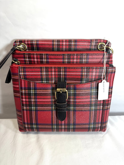 Y2K Plaid Crossbody Bag – Red, Black & White Vintage Style