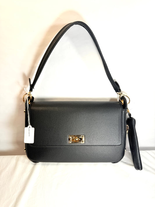 Women Brand Logo Hand Bag With Wallet, Black