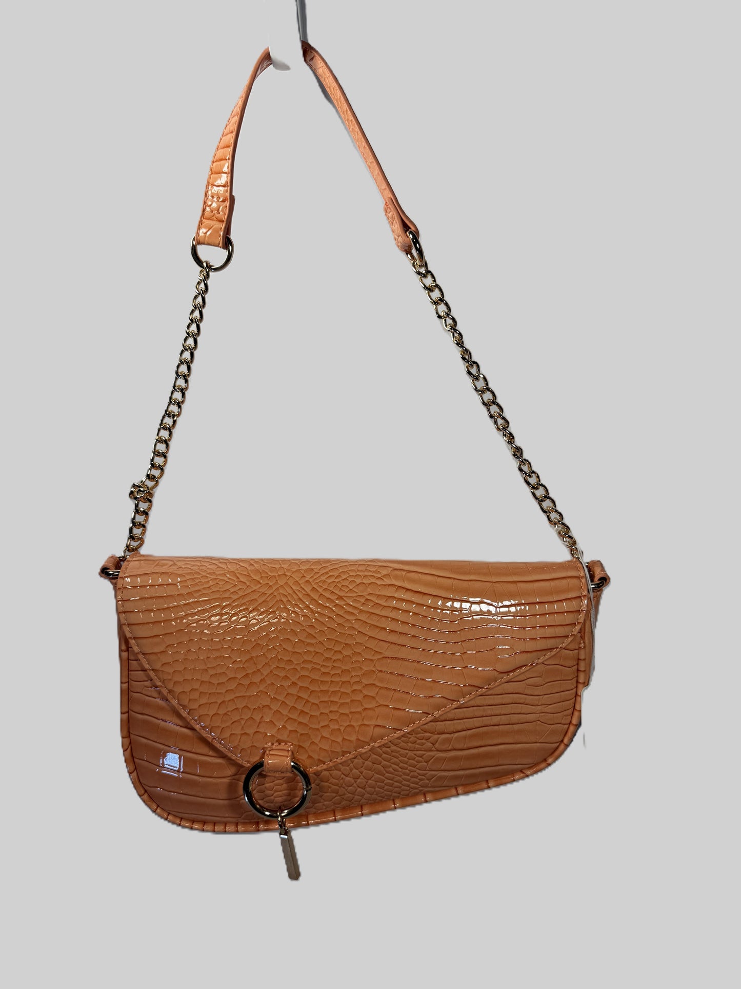 Small Shoulder Croc Purse w/Gold tone Chain Strap