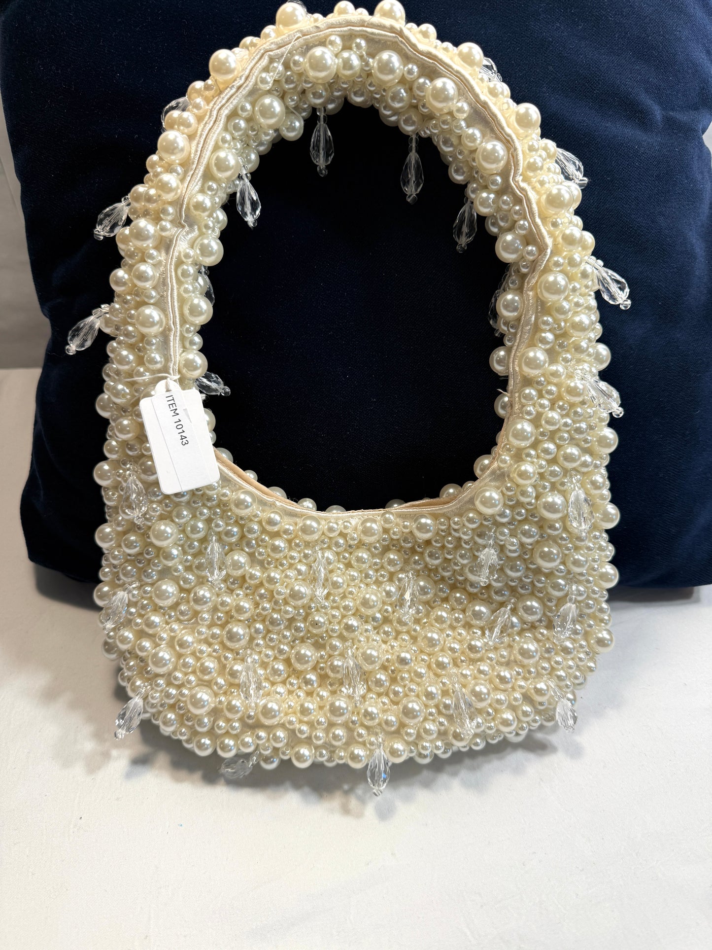 Hobo Bags-Women's Pearl Leaf Beaded Small Mini Bag