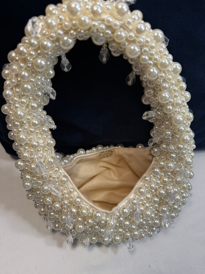 Hobo Bags-Women's Pearl Leaf Beaded Small Mini Bag