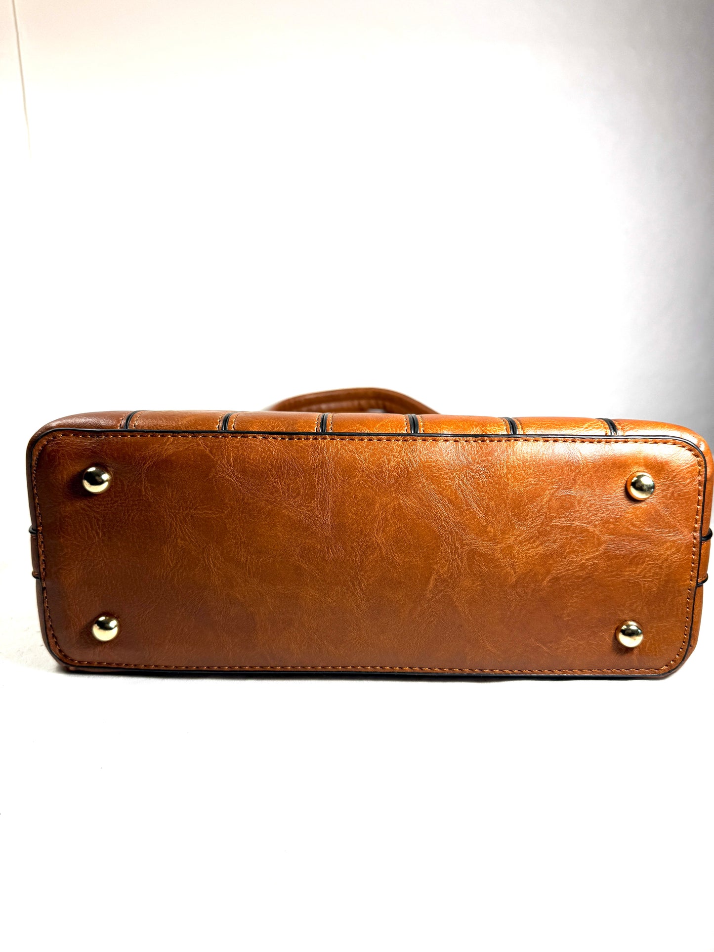 Brown Top-Handle Tote/ Crossbody Bag