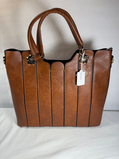 Brown Top-Handle Tote/ Crossbody Bag