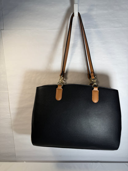 Triple Section Shoulder Bag in Black - Vanilla - Hazelnut