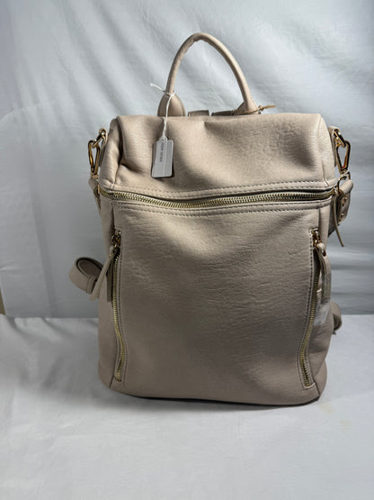 Faux Leather Soft Backpack Shoulder Bag/Tote 