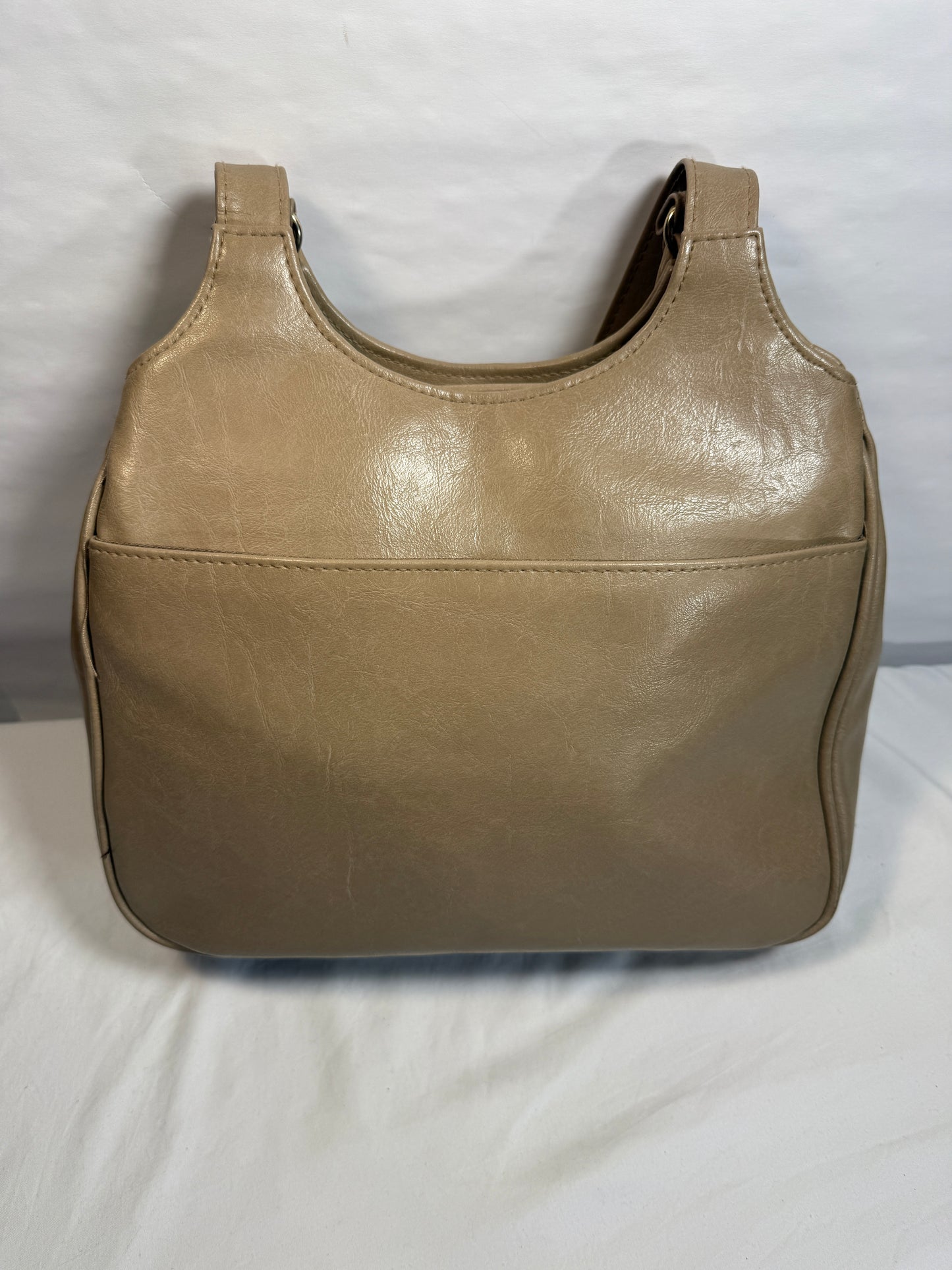 Organizer Purse Handbag Pockets Large Taupe Wallet Dual Strap Shoulder Satchel