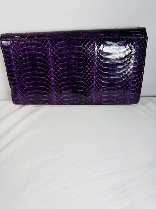Deep Purple Snakeskin Purse