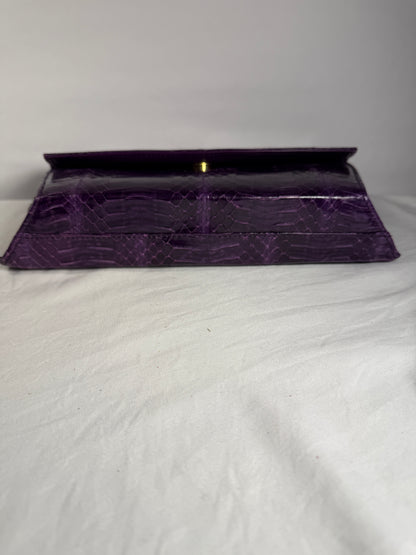 Deep Purple Snakeskin Purse