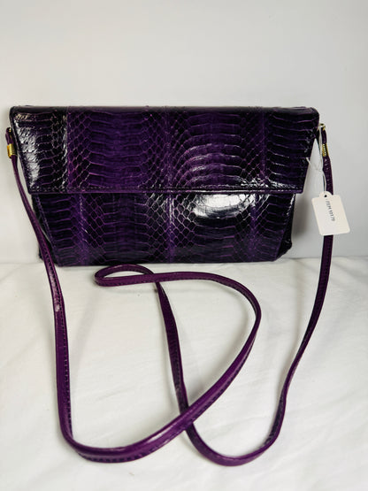 Deep Purple Snakeskin Purse