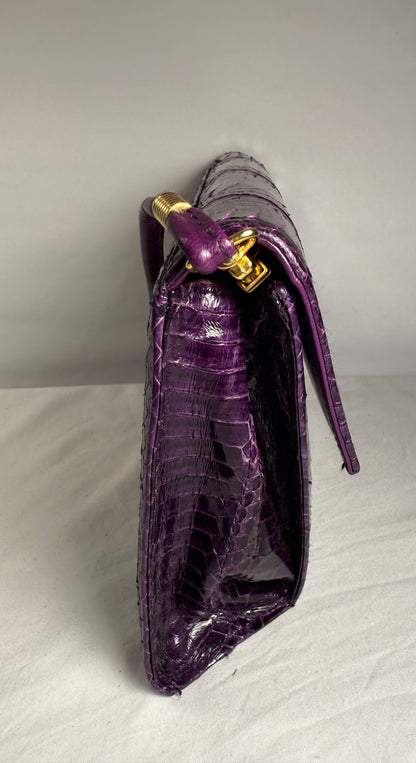 Deep Purple Snakeskin Purse