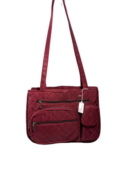 Microfiber Quilted Dark Red Hand Bag