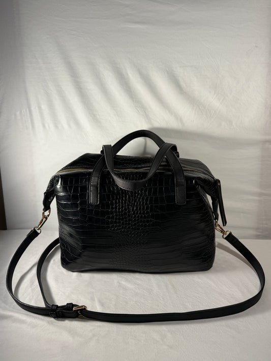 Black Luxury Crocodile Pattern Waterproof Shoulder/Tote Duffle Bag