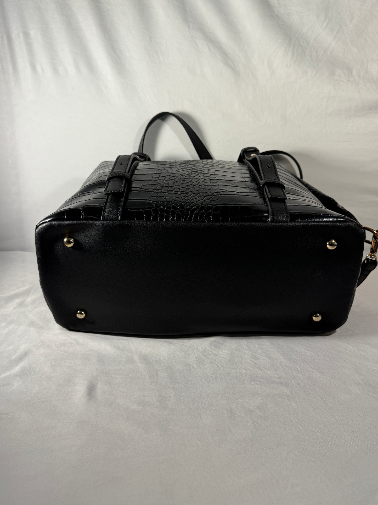 Black Luxury Crocodile Pattern Waterproof Shoulder/Tote Duffle Bag