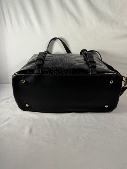 Black Luxury Crocodile Pattern Waterproof Shoulder/Tote Duffle Bag