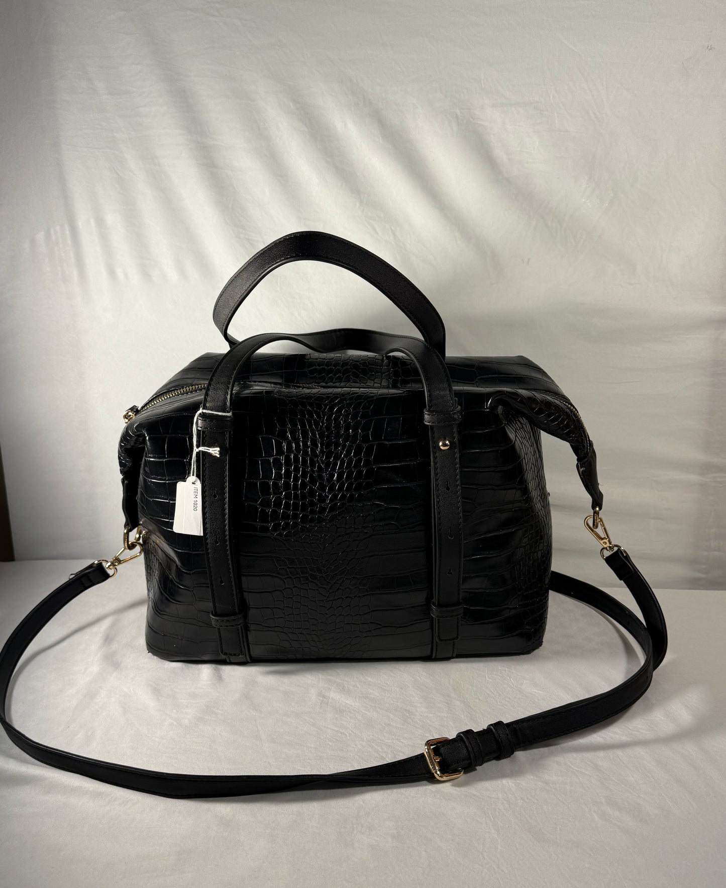 Black Luxury Crocodile Pattern Waterproof Shoulder/Tote Duffle Bag